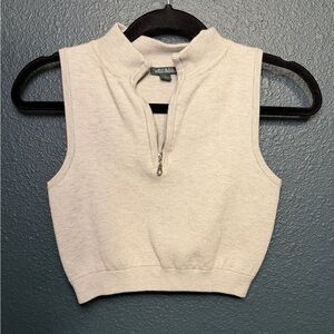 Wild Fable Gray Zip-Up Crop Top | small